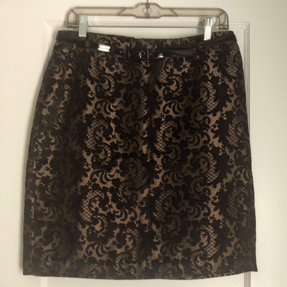 Black and gold pencil skirt